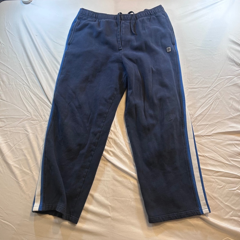 Old Navy ON94 Mens Navy Blue Striped Fleece Sweatpants Size Large